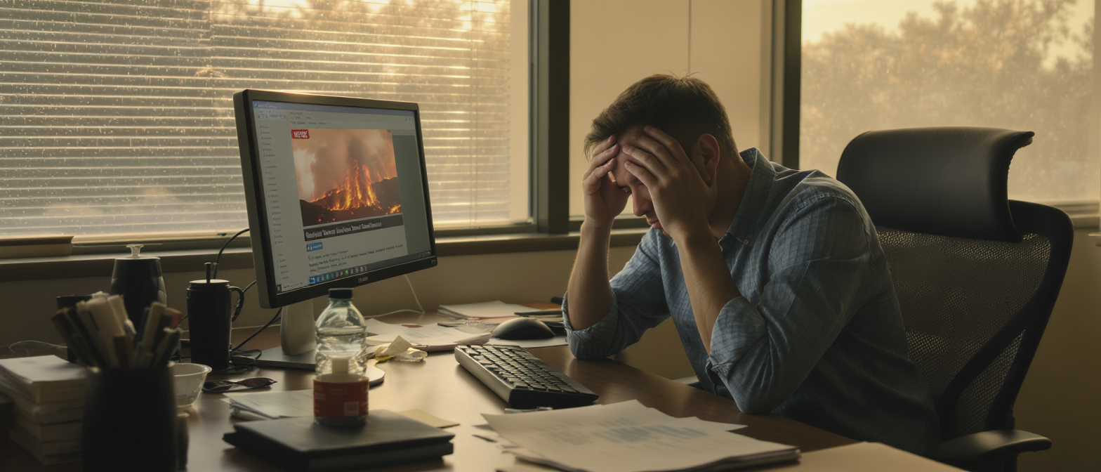 apr&egrave;s un &eacute;t&eacute; boulevers&eacute; par les m&eacute;gafeux, d&eacute;couvrez comment le retour au travail peut provoquer un &laquo; worry burn-out &raquo;, un &eacute;puisement li&eacute; &agrave; l'anxi&eacute;t&eacute;, et apprenez &agrave; mieux le comprendre et le g&eacute;rer.